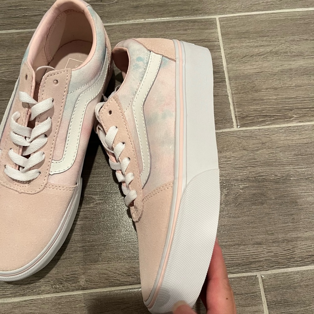 Vans womens pink shoes size 7.5 old skool platform - Picture 2 of 7